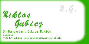 miklos gubicz business card