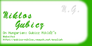 miklos gubicz business card